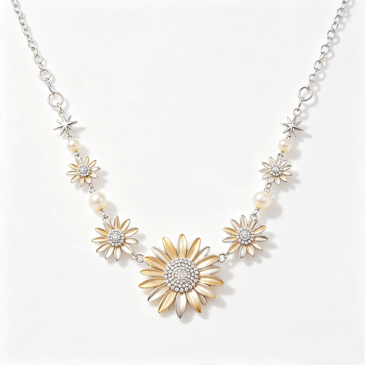 Daisy Pearl Statement Necklace