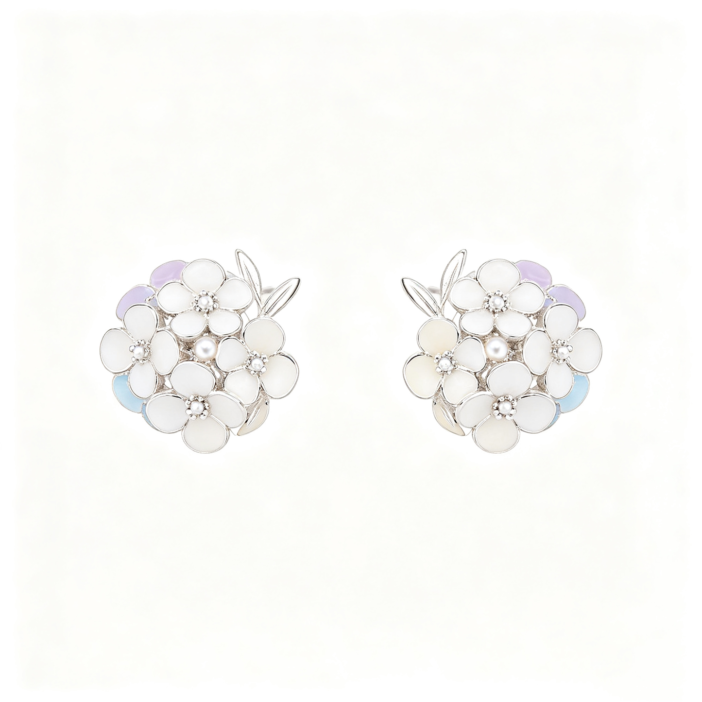Pastel Multicolor Flower Cluster Stud Earrings
