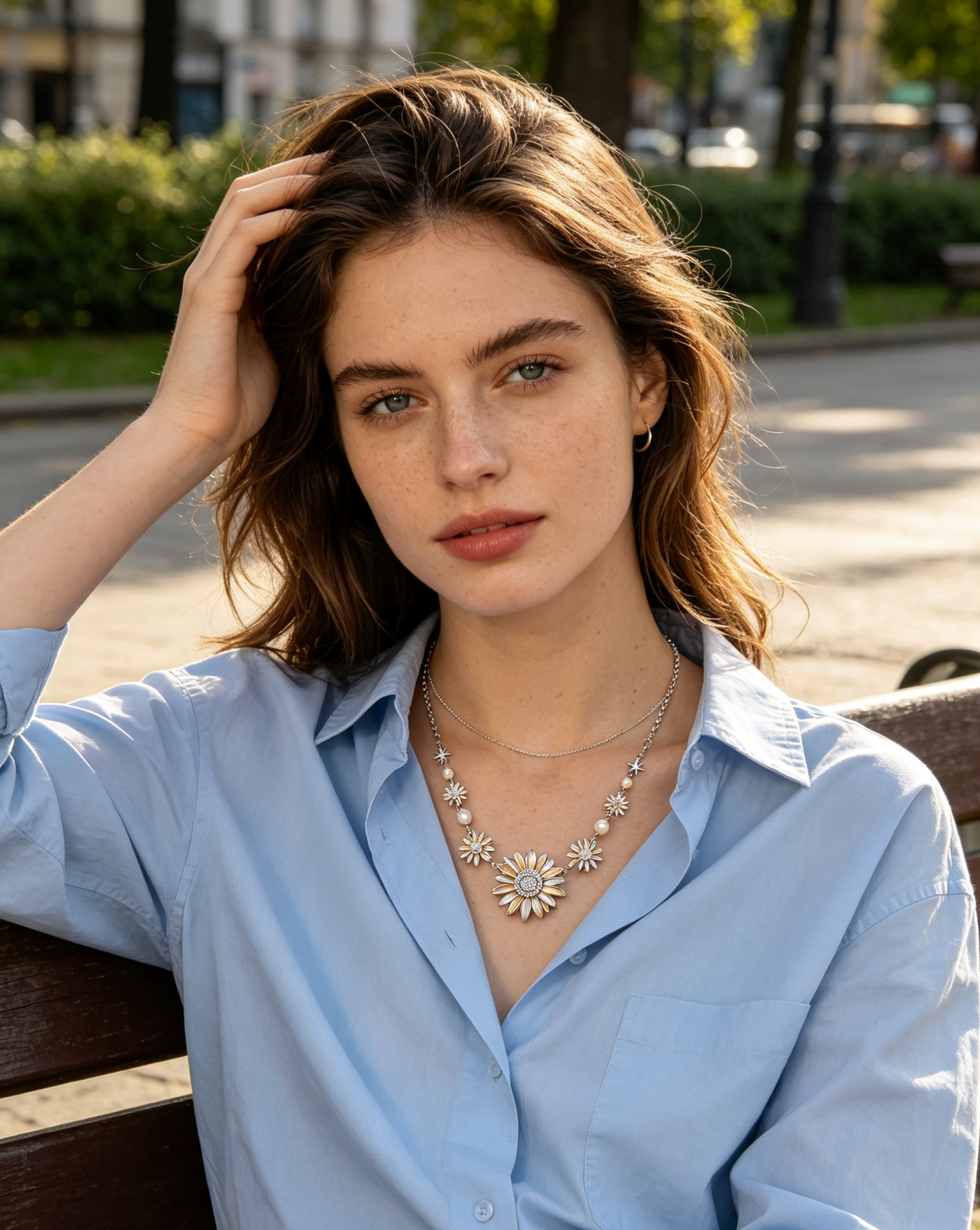 Daisy Pearl Statement Necklace